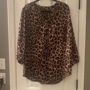 Torrid Animal Print Blouse - Brown and Black